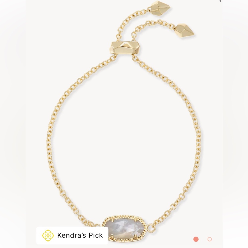 Kendra Scott Elaina Gold Adjustable Chain Bracelet in Ivory Pearl